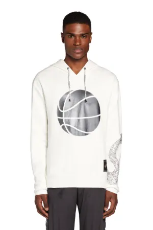 Basketball-Print Cotton Hoodie 