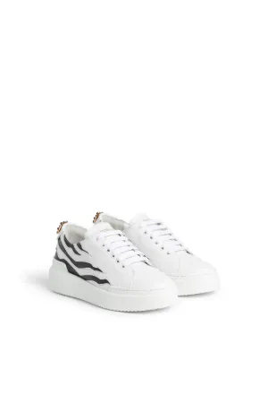 Baskets en cuir à imprimé Zebra