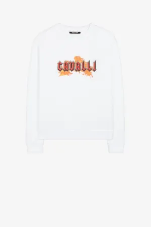 Baumwoll-Sweatshirt mit Logoprint