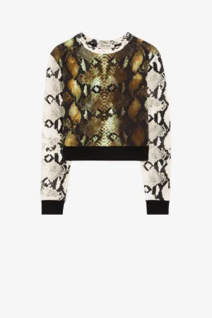 Baumwoll-Sweatshirt mit Python-Print