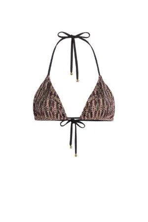 bikini de licra con animal print geométrico