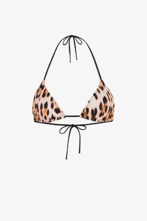Bikini-Oberteil mit Leopardenmuster