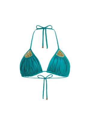 Bikini-Oberteil mit Pailletten