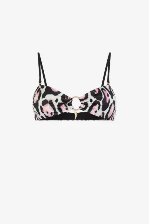 Bikinioberteil mit Jaguar-Print