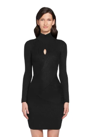 Black keyhole midi dress Clearance