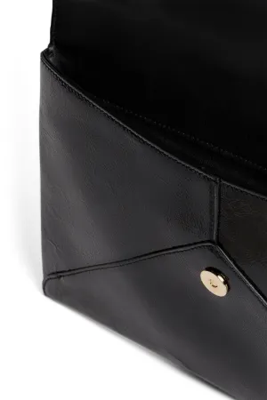 black patent leather envelope clutch