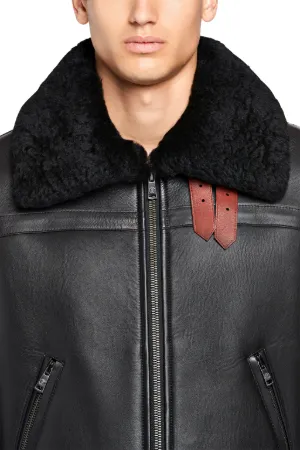 faux shearling flight jacket
