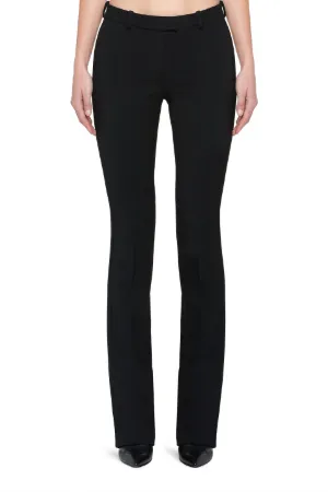 black bootleg stretch trousers