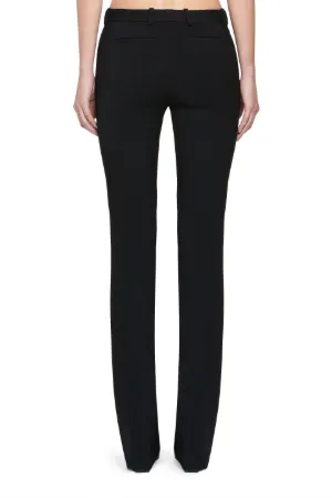 black bootleg stretch trousers