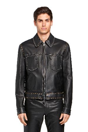 black studded biker jacket