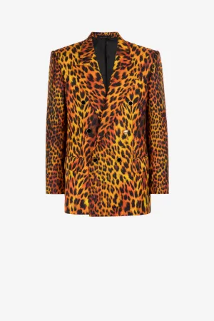 Blazer à boutonnage croisé et têtes de panthères