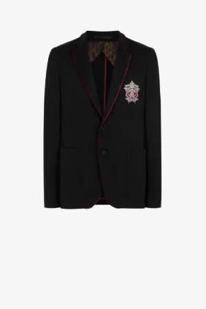 Blazer à boutonnage simple et appliqué Mirror Snake