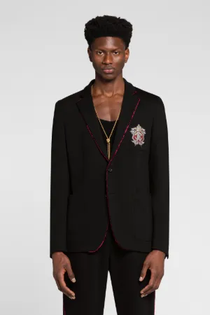 Blazer de botonadura simple con parche Mirror Snake