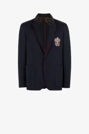 Blazer de botonadura simple con parche Mirror Snake