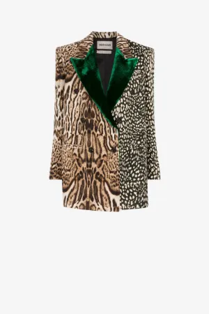 Blazer de doble botonadura con estampados Ocelot y Cheetah