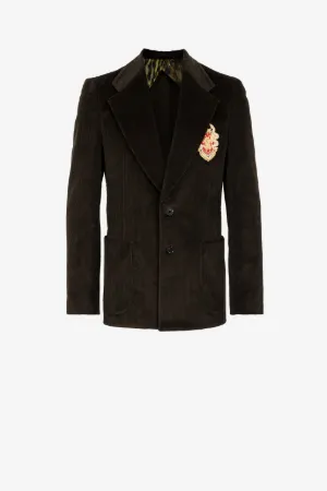 Blazer de pana con escudo Monograma RC