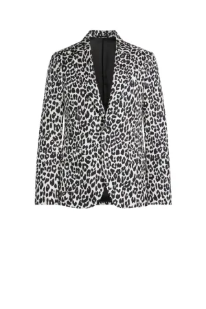 leopard long blazer