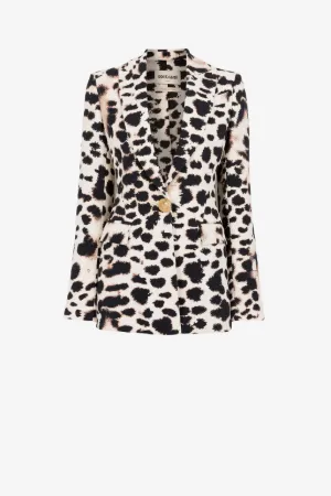 Blazer monopetto con stampa Murena