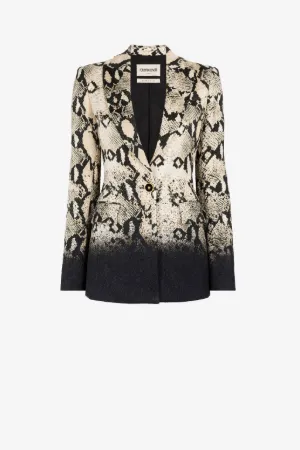 Blazer monopetto con stampa Python