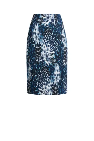 Bleistiftrock mit Wild Indigo Print 