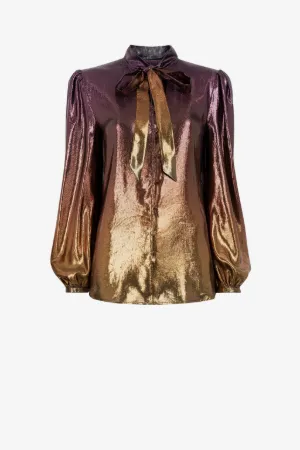 Blouse à lavallière et dégradé de couleurs