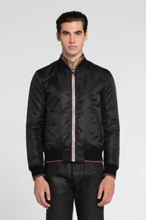 Blouson bomber à appliqués panthère et logo