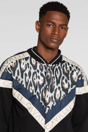 Blouson bomber à contrastes et imprimé jaguar