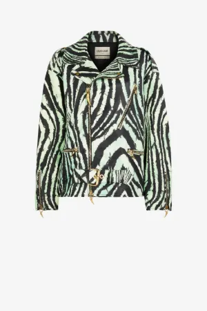 Blouson en cuir à imprimé Freedom
