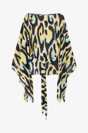 Blusa caftán con estampado Jaguar