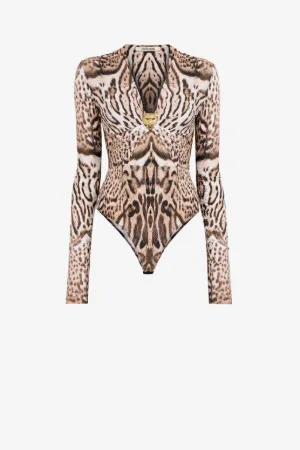 Body à tête de panthère et imprimé ocelot