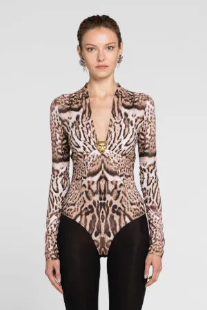 Body con cabeza de pantera y estampado Ocelot