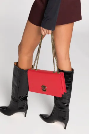 bolso de hombro con cadena y solapa
