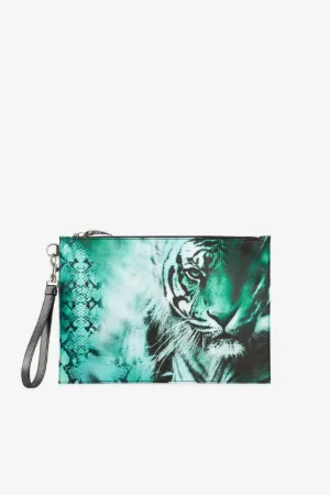 Bolso sobre con estampados Tiger y Python