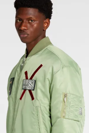 Bomber de cuero con parche