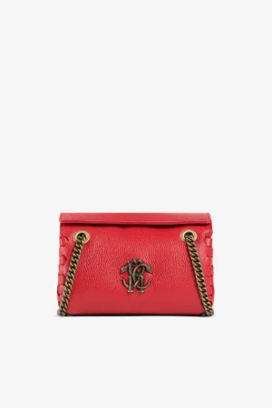 Borsa a spalla con placca logo