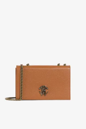 Borsa a spalla con placca logo