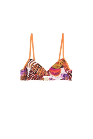 Botanical-Print Bikini Top
