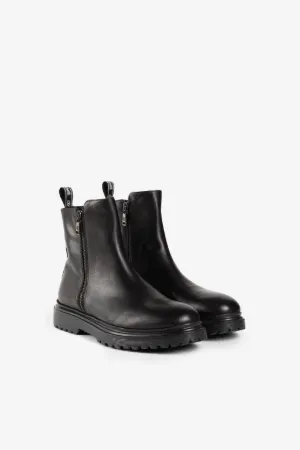 Bottes en cuir avec fermeture à glissière