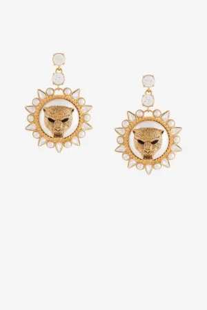 Boucles d'oreilles à tête de panthère