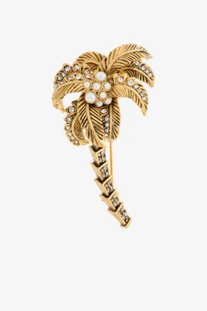 Broche palmier ornée de cristaux