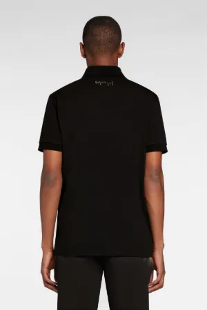 black cotton polo shirt