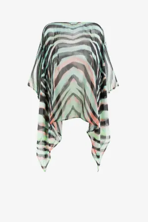 Caftán de seda con estampado Zebra