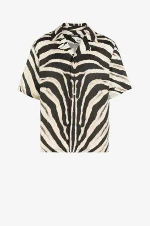 Camicia bowling con stampa Zebra
