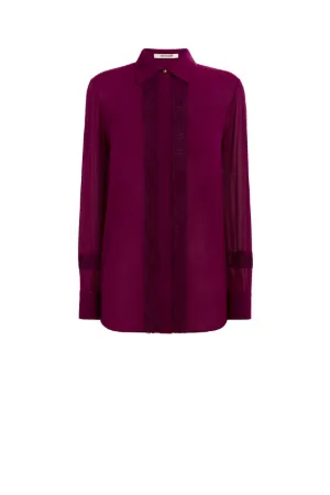 Camicia in seta con inserti in pizzo