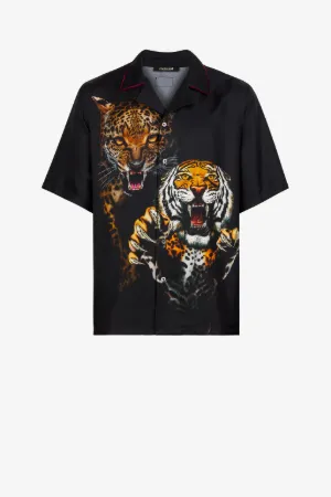 Camicia in seta con stampa Felix
