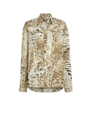Camicia in seta con stampa Hawk