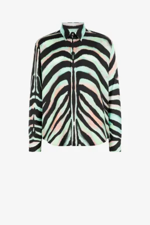 Camicia in seta con stampa Zebra