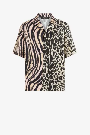 Camicia in seta con stampe Freedom e Queen of Sicily