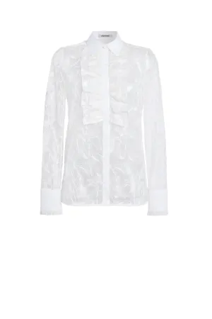 Camisa con bordado Iris de color blanco