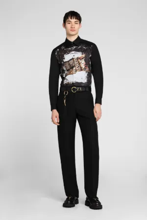 Camisa de algodón con estampado Animalier Patchwork